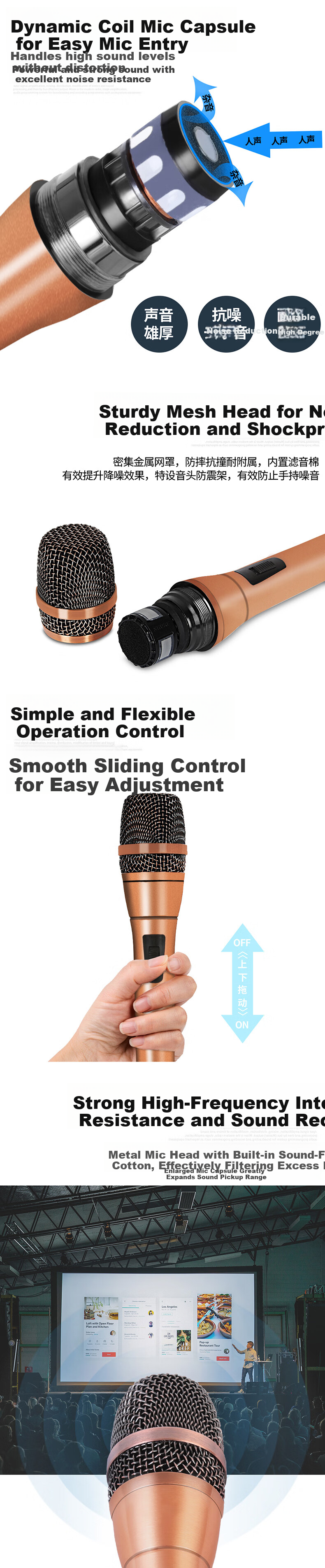 Depusheng Wired Dynamic Microphone C7 Professional Home KTV Singing Recording Computer Karaoke Household Karaoke Conference Singing Speech Live Streaming Sound Card Noise Reduction Microphone with 5m  2
