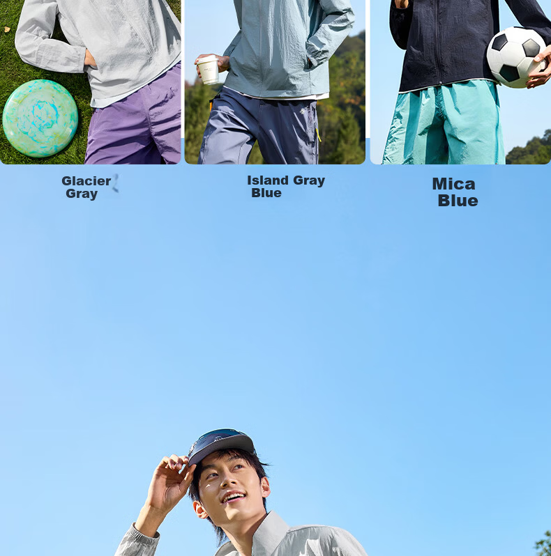 361° Men's Sunscreen Jacket Spring Summer UPF100+ Sports Outdoor Stand Collar Cooling Quick-Dry Coat 652624611-3 17
