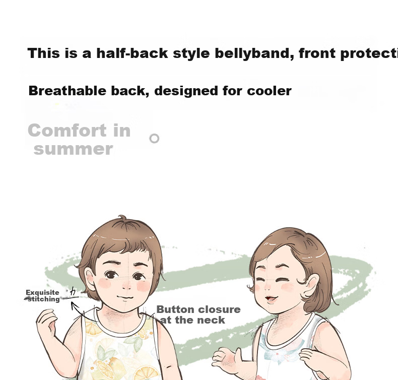 Betis Baby Belly Protector Summer Infant Bellyband Newborn Vest Gauze Clothes Cold Prevention Device 1