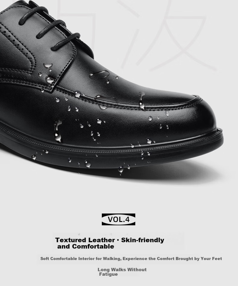 Warrior Official Men's Leather Shoes Spring Summer New Black Soft Sole Formal Business Casual Shoes 2607 Black Size 41 12