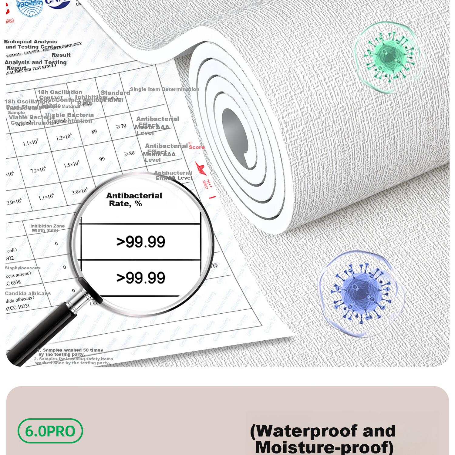 Washi 2026 New Self-Adhesive Waterproof Moisture-Proof Wallpaper Bedroom Wall Sticker Linen Beige 0.5*2.8m 15