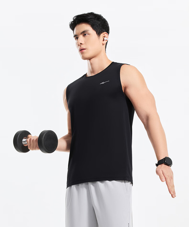Erke Men's Sports Vest Summer Moisture-Wicking Quick-Dry Ice Feel Crew Neck Sleeveless T-Shirt Outdoor Casual Base Layer Shirt 9