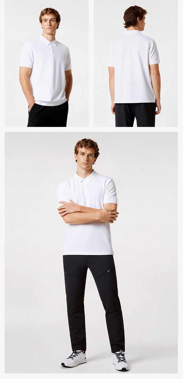 JD Jingzao Full Adhesive Polo Shirt Men New Short Sleeve T-Shirt Moisture-Wicking Quick-Dry Sports Black XL 11