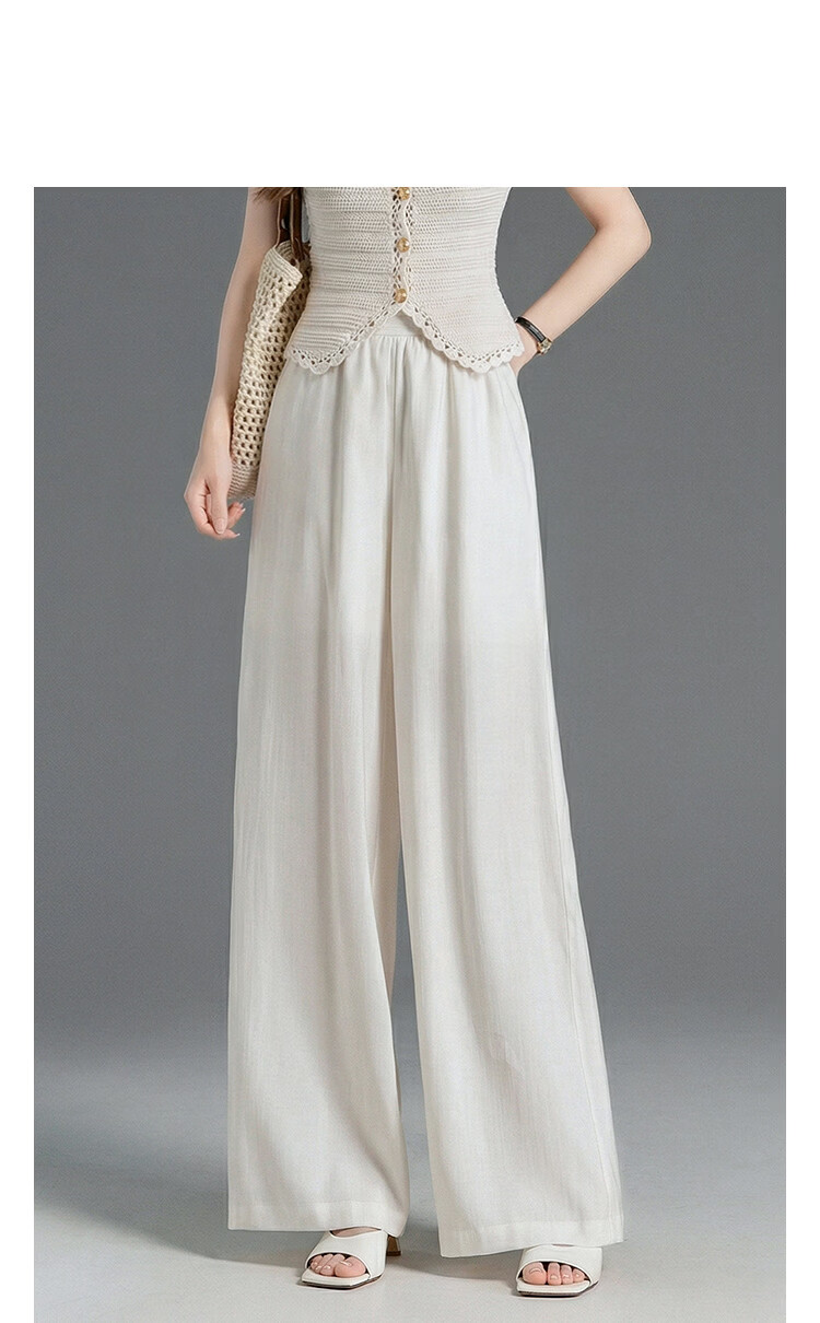 Demana [Refreshing Lyocell] Summer Minimalist White Moonlight Multi-Layer Pleated Flowing Slimming Wide-Leg Casual Pants for Women Premium 11