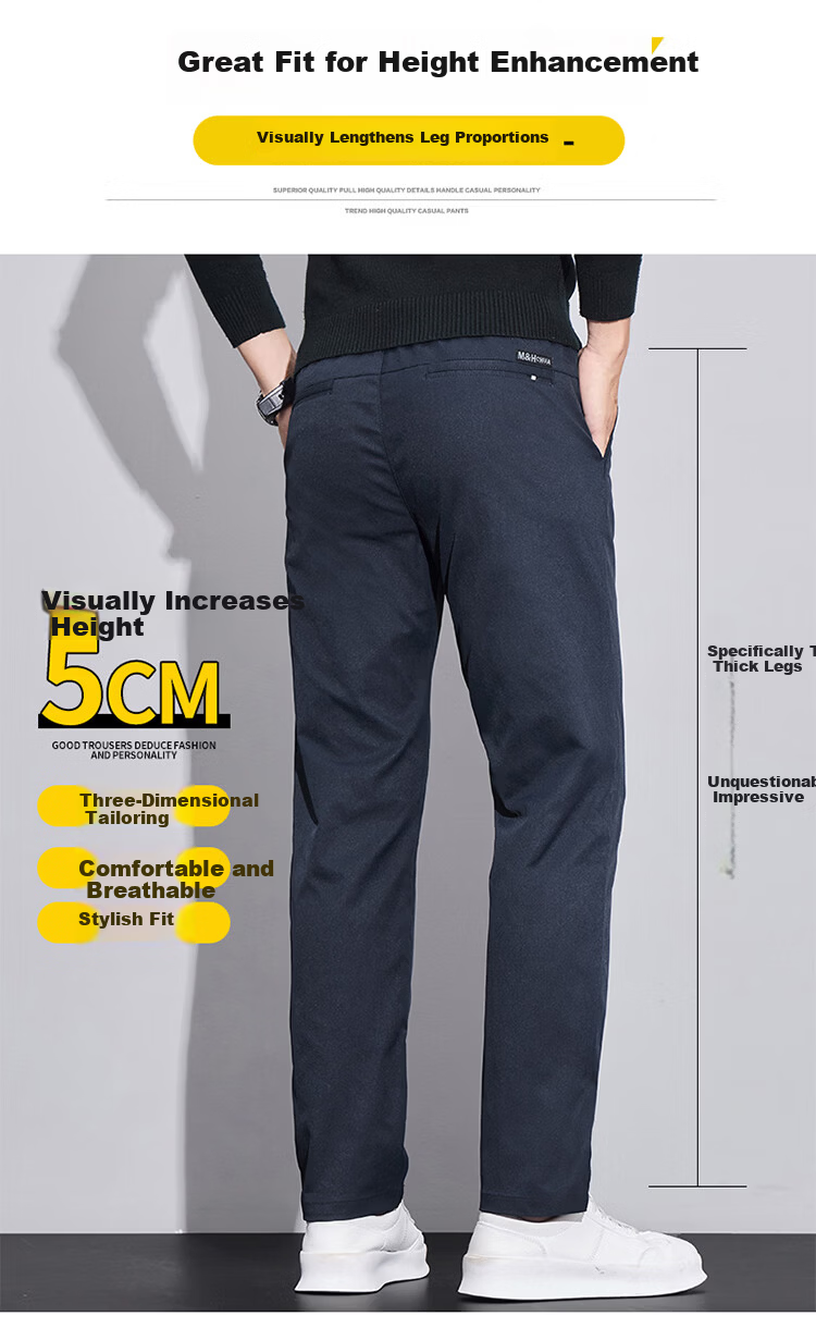 RED DRAGONFLY Men's Casual Business Commuter Loose Straight-Leg Trendy Thick Plus Size Black Pants 34 2