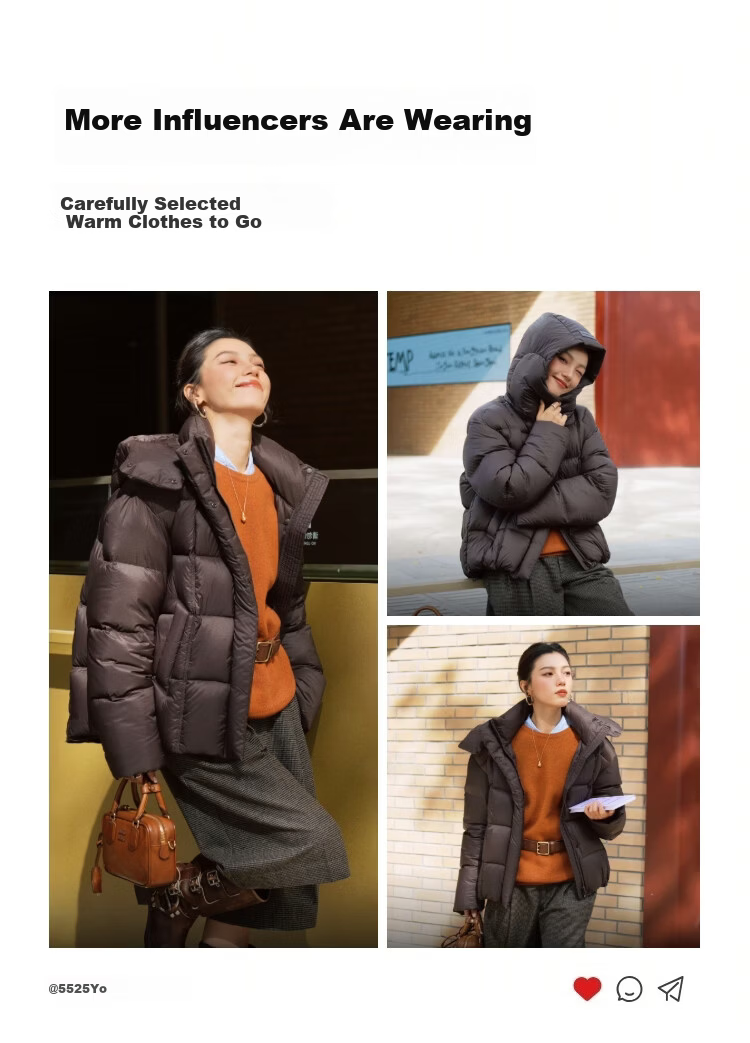 BOSIDENG 25 Years Puff Down Jacket Women Winter 90% Down Thickened Removable Hood Loose Short Lazy Style Coat 15