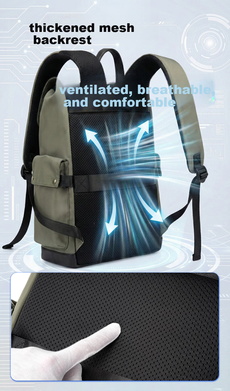 JD Jingzao Flip Laptop Backpack Business Travel Large Capacity Student School Bag Black 11