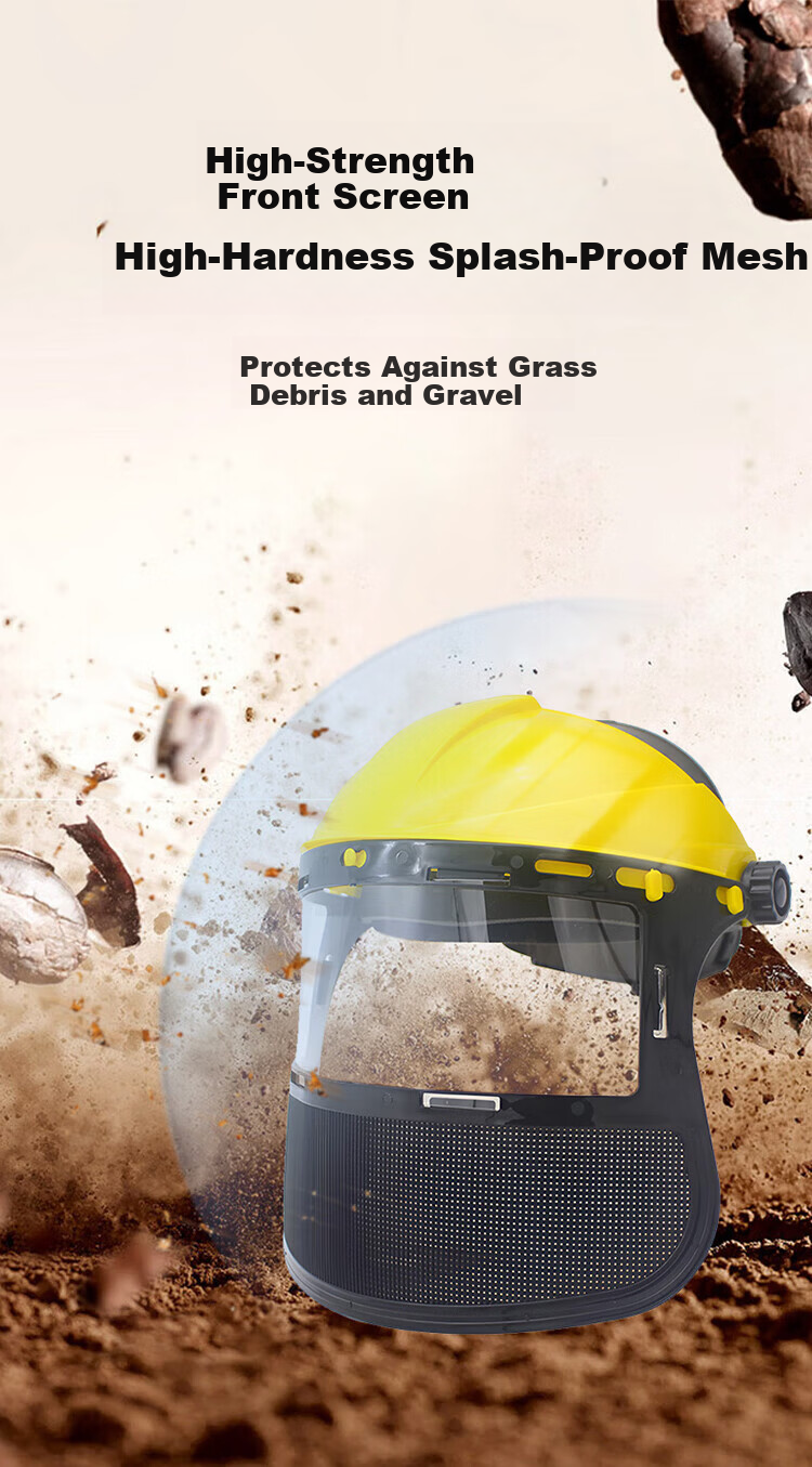 Andatong Grass Cutting Mask Protective Helmet Dustproof Pesticide Goggles Explosion-Proof Upgraded Yellow Mask 4