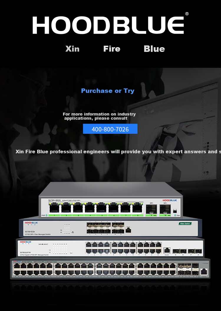 Xinhhuolan Hoodblue 2.5G High-Speed Ethernet Switch 8-Port 2.5G+ Dual 10G Optical Ports Plug and Play Network Splitter Compatible with Hoodblue NAS Dongle S5730-L8N2X 9