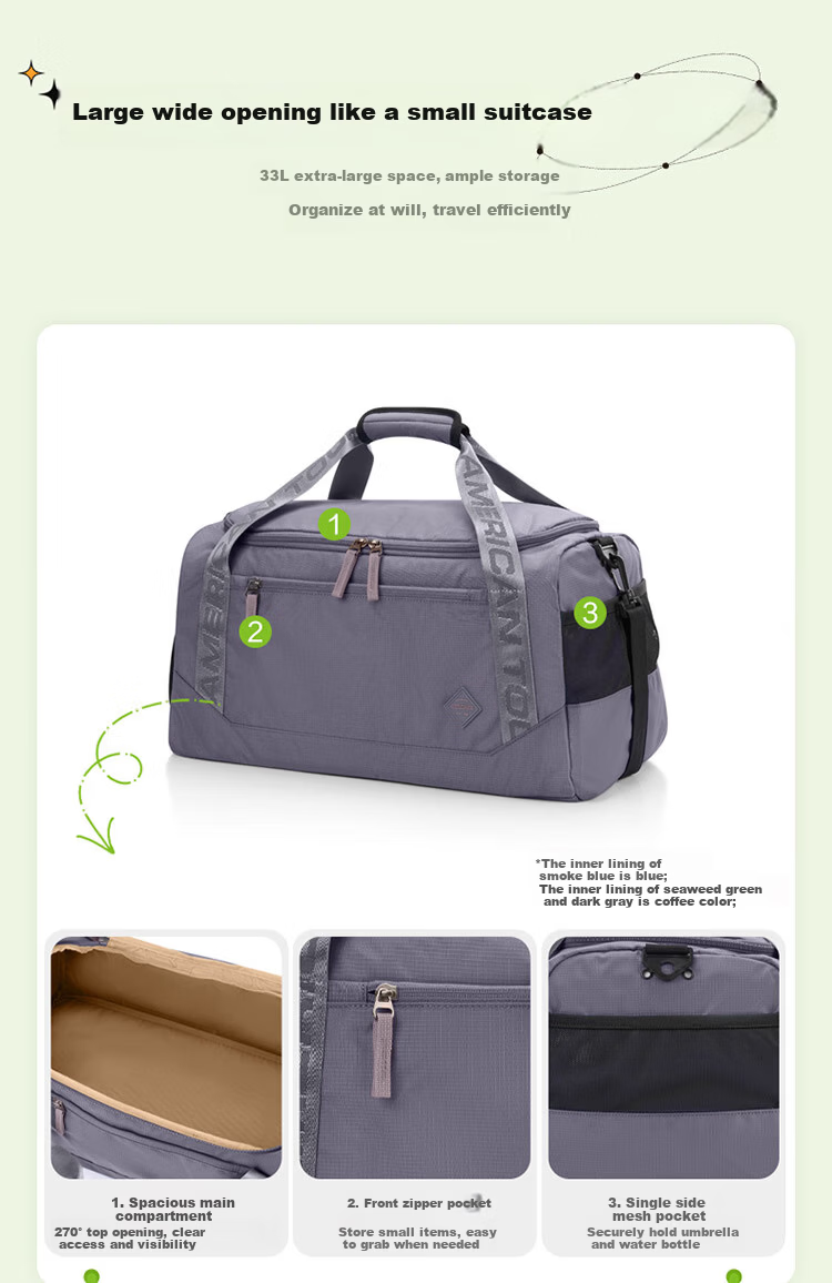 AMERICAN TOURISTER Multifunctional Fashionable Casual Travel Bag, Large Capacity Handbag, Luggage Bag for Outings, QZ0 Seaweed Gree 4