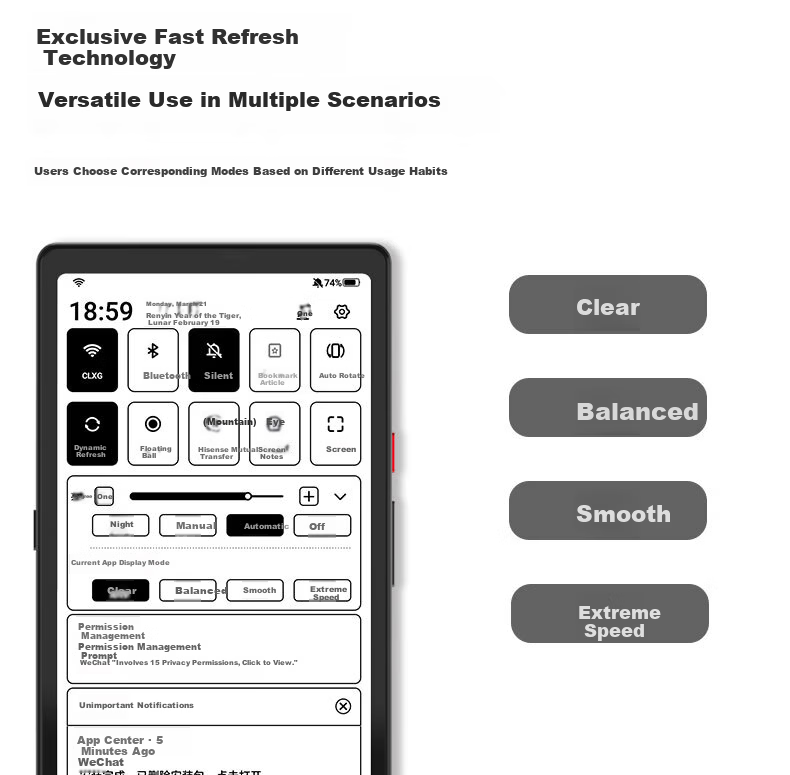 Hisense Hi Reader 2026 Special Edition E-Ink Screen Reader 6.7-inch 300PPI HD Eye Protection Reader HiReader 5