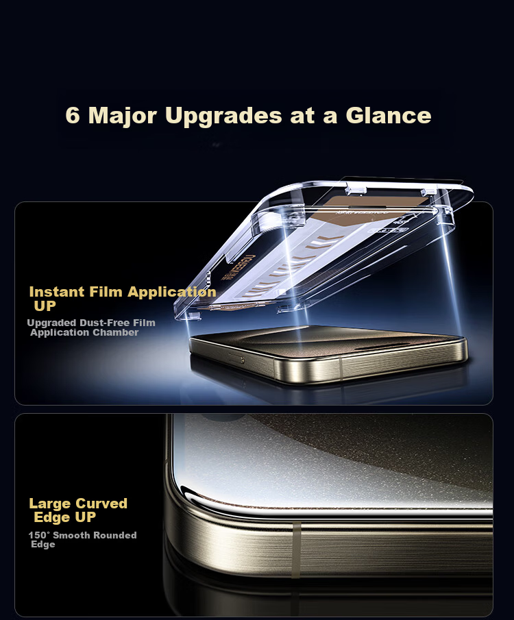 Ugreen [Authorized US Import Corning Pro] Tempered Glass Screen Protector for iPhone 16 Pro Max, Full Coverage, Anti-Fingerprint, Drop Protection, Dustproof 11