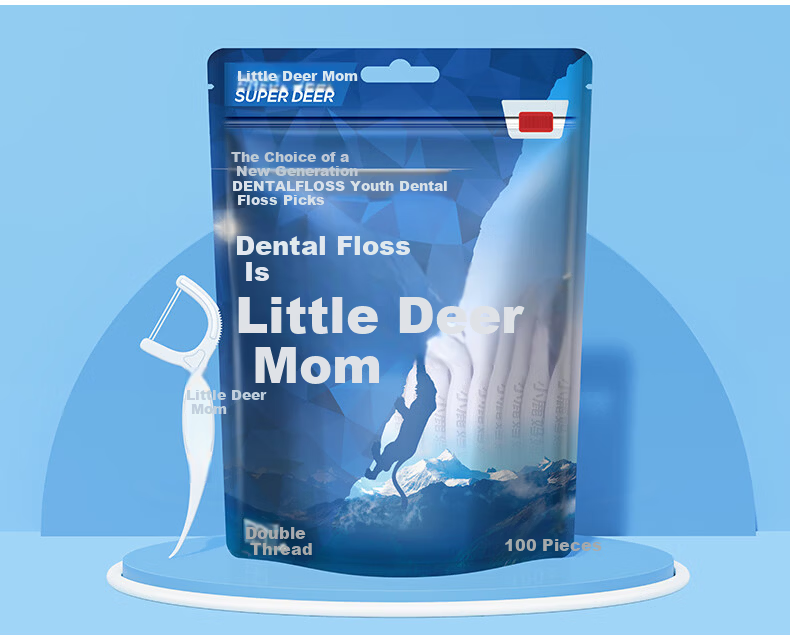 Deer Mom Ultra-Fine Dental Floss Picks Bulk Pack 150pcs Family Size Deep Clean Interdental Toothpicks 10
