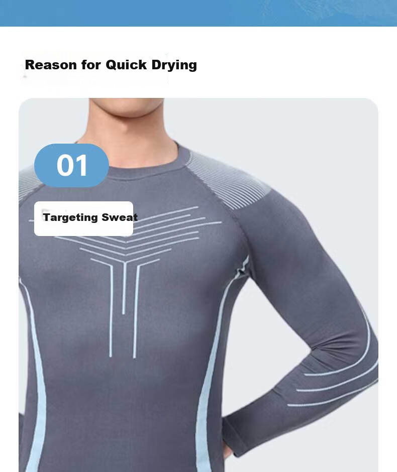 LangSha Ski Quick-Dry Thermal Underwear Men Marathon Running Set Outdoor Sports Skiing Mountaineering Compression Quick-Dry Underwear 6