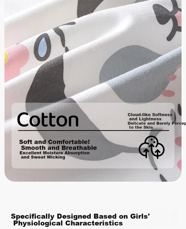 Hodo Kids Girls' Cotton Antibacterial Boxer Briefs Developmental Stage Pink Cute Panda 160 3