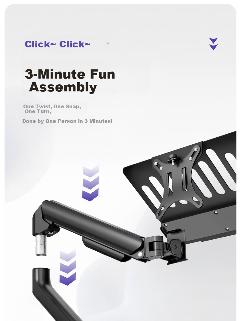 Brateck Beihu Laptop Stand Notebook Computer Stand Monitor Arm Mechanical Arm Floating Bracket Riser E350ez Obsidian Black + APE40 8