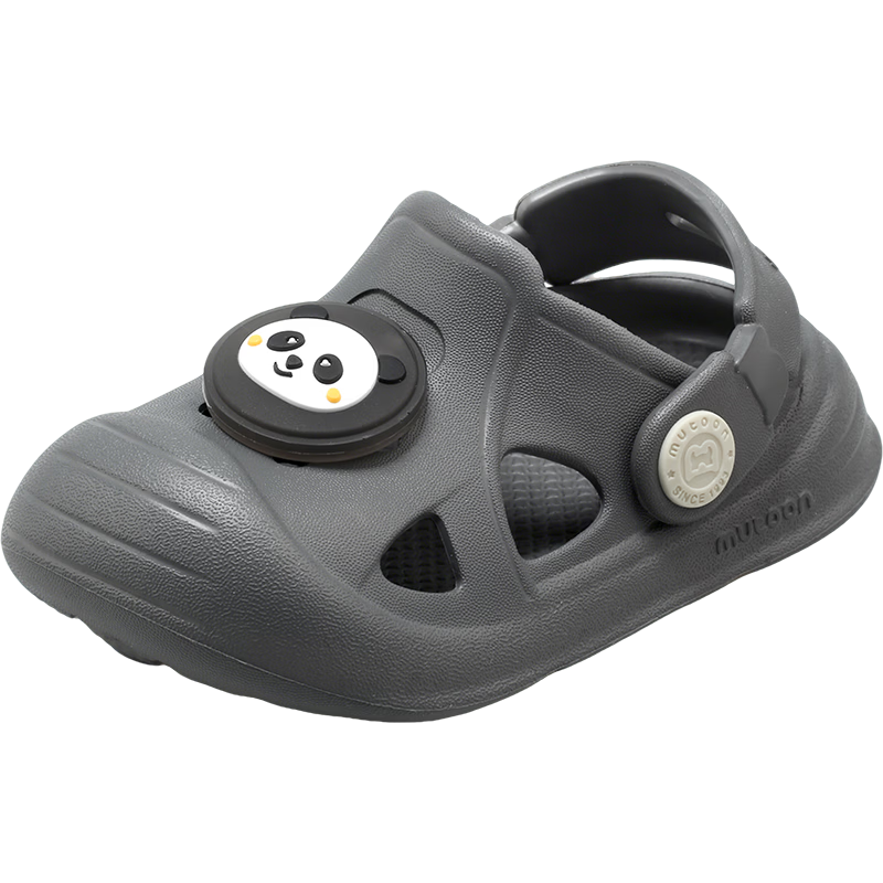 Mutong Baby Boys Summer Essential Oil Protective Clog Cartoon Soft Sole Beach Shoes Girls Meteorite Gray 160