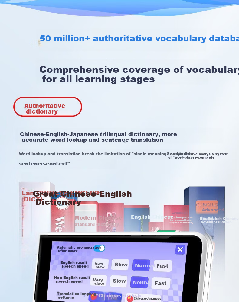 Koridy AI Electronic Dictionary C1MAX 64GB English Japanese Learning Device Keyboard Input Word Lookup Practice Memorization Dictionary Textbook Synchronized Vocabulary Machine Word Cards 5