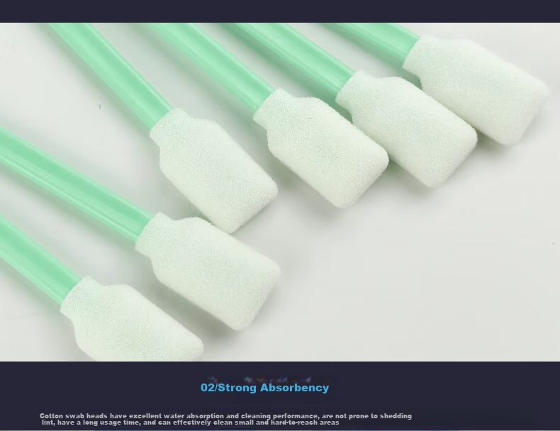 Mashifu Dust-Free Cotton Swabs [100 pcs/pack] Polyester Dust-Free Industrial Cleaning Sticks Precision Instrument Cleaning Swabs Dust Removal Cotton Swabs PS743 Total Length 70mm Head Width 4mm 5