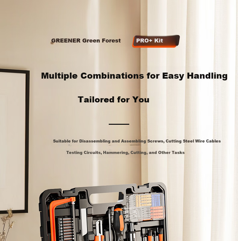 GREENER Household Toolbox Set 21-Piece Hardware Manual Home Electrician Carpenter Telecom Repair Tool Kit 1