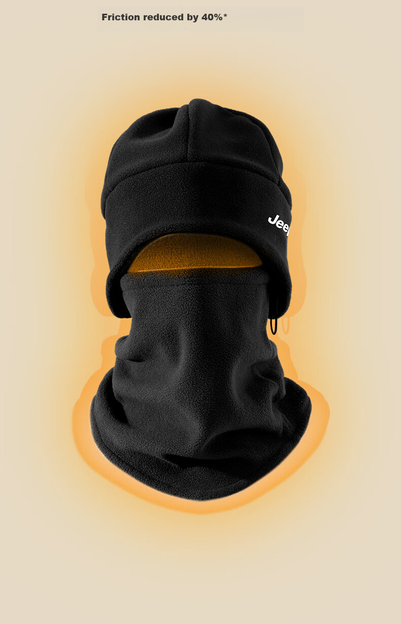 JEEP Winter Fleece Lined Hat and Neck Warmer Unisex Windproof Face Mask Gray 5