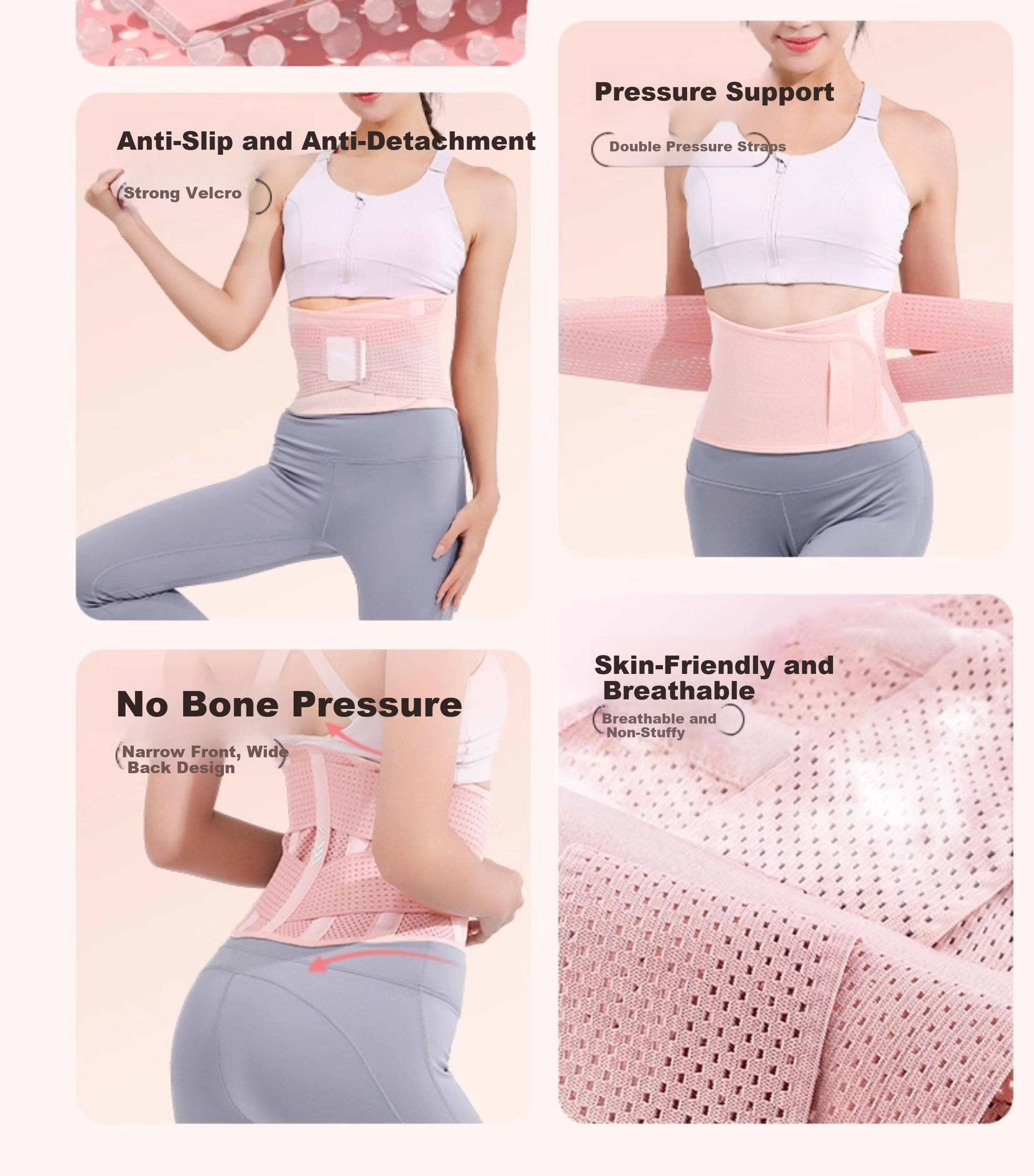 Anta Sports Waist Support Belt for Men and Women, Professional Lumbar Brace for Long Sitting, Pain Relief, Abdomen Shaping, Waist Training, Fitness Support Belt 6