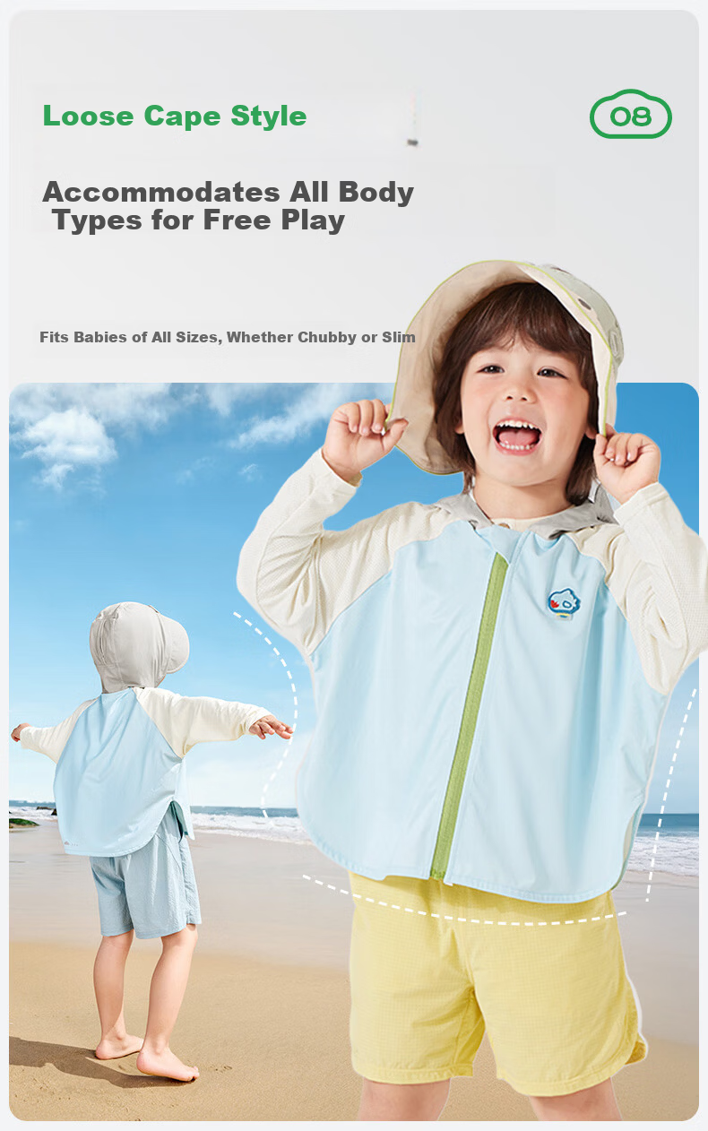 Kocotree KK Tree Kids Sun Protection Jacket UV Protection Cooling Ice Silk Cartoon 3D Design 23