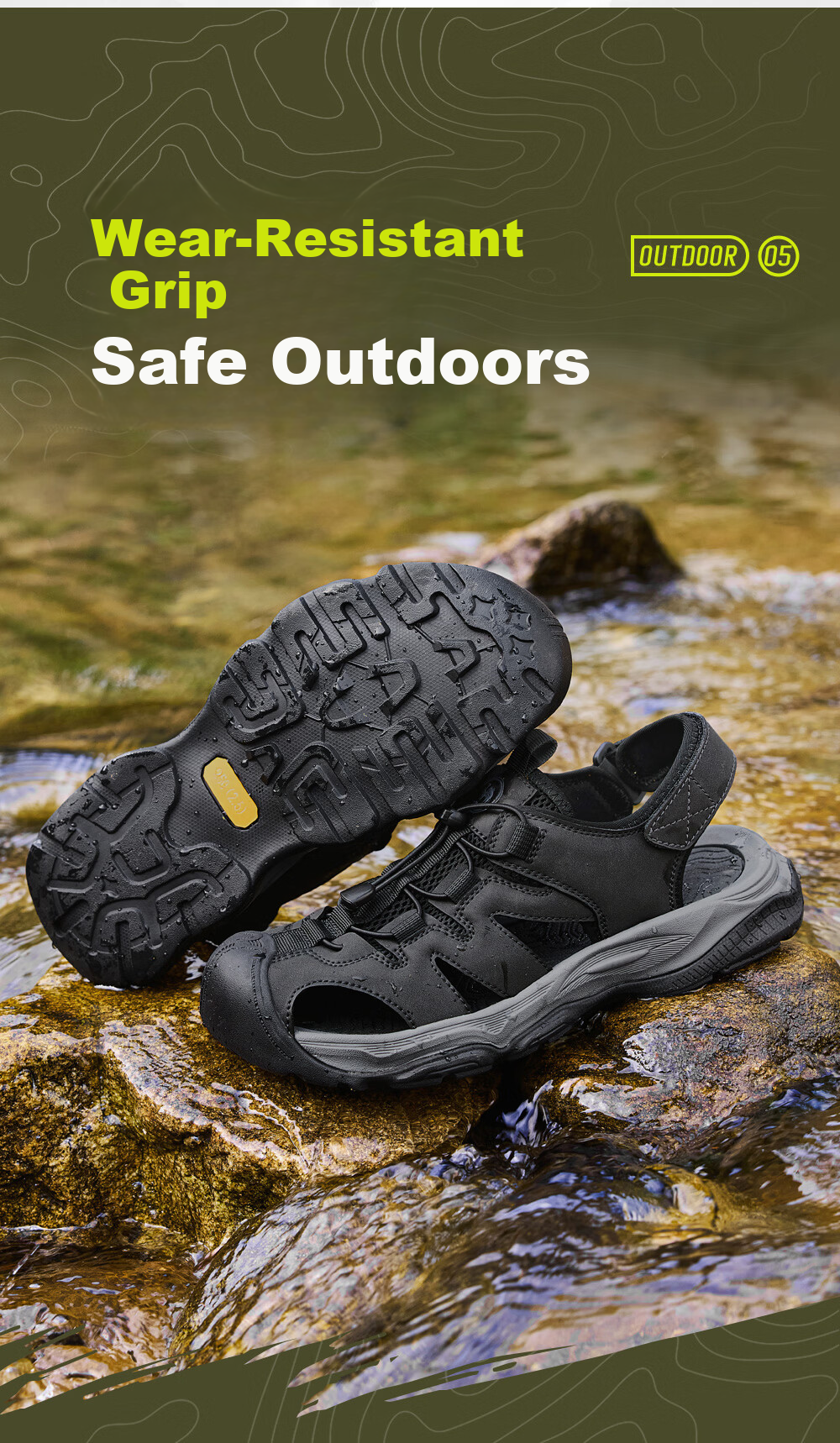 Camel Brand Breathable Mesh Water Shoes Beach Hollow Sandals P16M379020 Night Black Size 40 8