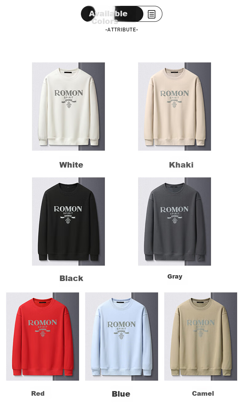ROMON Men's Sweatshirt, Long-Sleeve Round Neck, Spring And Autumn Season, Zodiac Year Red Base Layer, Casual Wear, Pullover Loose T-Shirt Top 5
