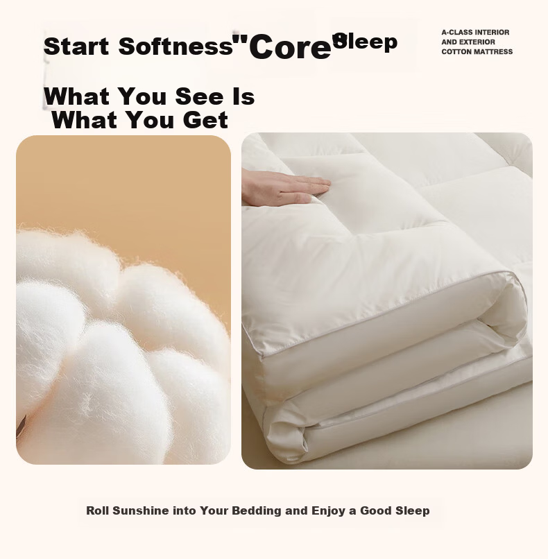MUJI Grade A Xinjiang Cotton Mattress Cover Thickened Foldable Four Seasons Use 1.5x2m 3