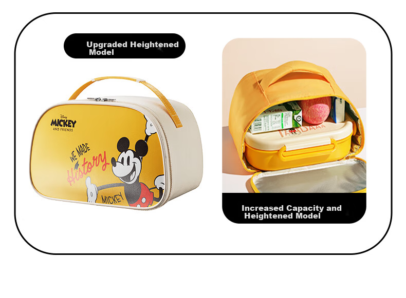 Ymer Children's Insulated Lunch Box Student Special School Partition Bento Box Office Stainless Steel 316 Mickey 36