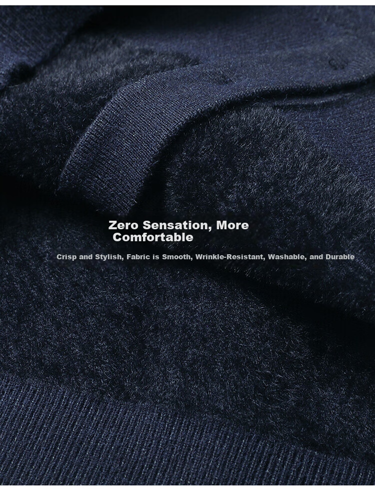 Hengyuanxiang Men's Knitted Cardigan Jacket Autumn Winter Middle-aged Solid Color Long Sleeve V-neck Button Sweater Light Camel L 20