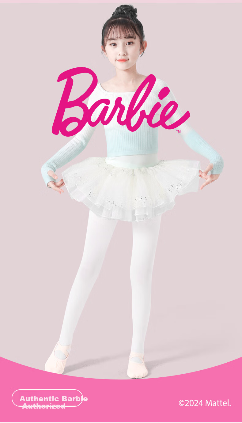 Barbie Children's Tights Girls Dance Socks Spring and Autumn Thin White Stockings Girls Leggings Practice Dance Base Socks 1