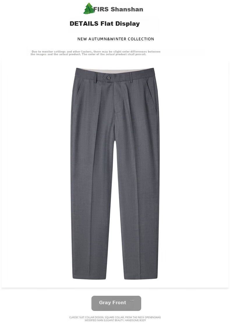FIRS Men's Non-Iron Summer Loose Casual Business Dress Pants Straight Leg Trousers Navy Thin 29 18