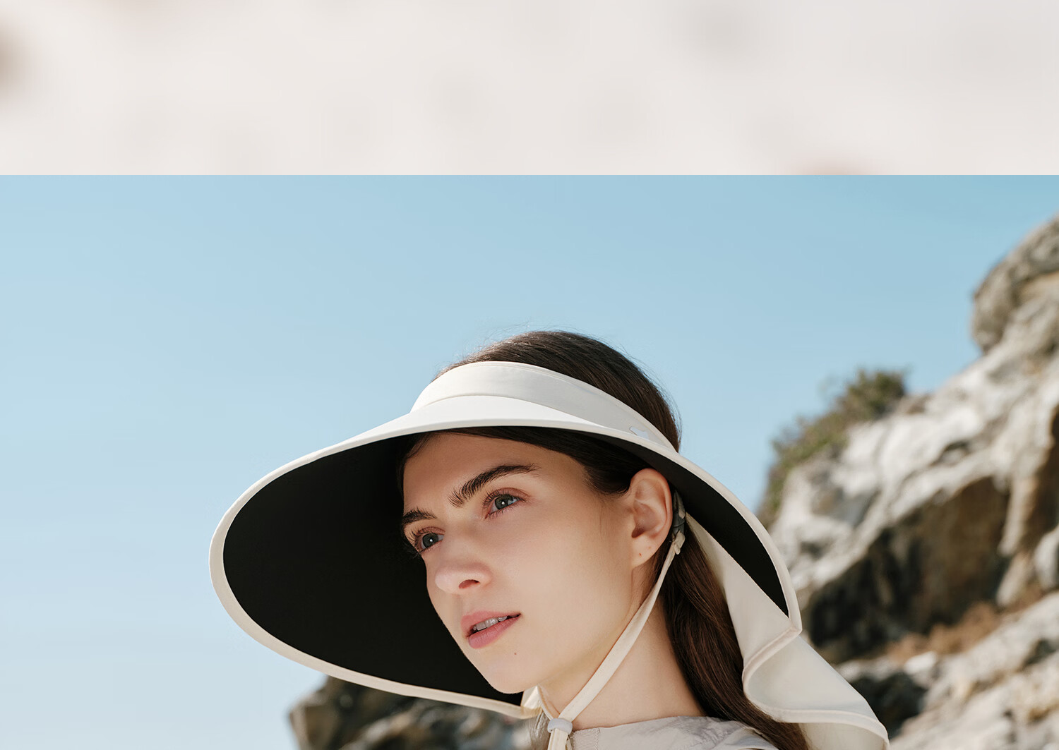FANCET Women's Summer Wide Brim Face and Neck Cover Sun Hat UV Protection Black Coated Heat Insulation Open Top Sunshade Hat 28
