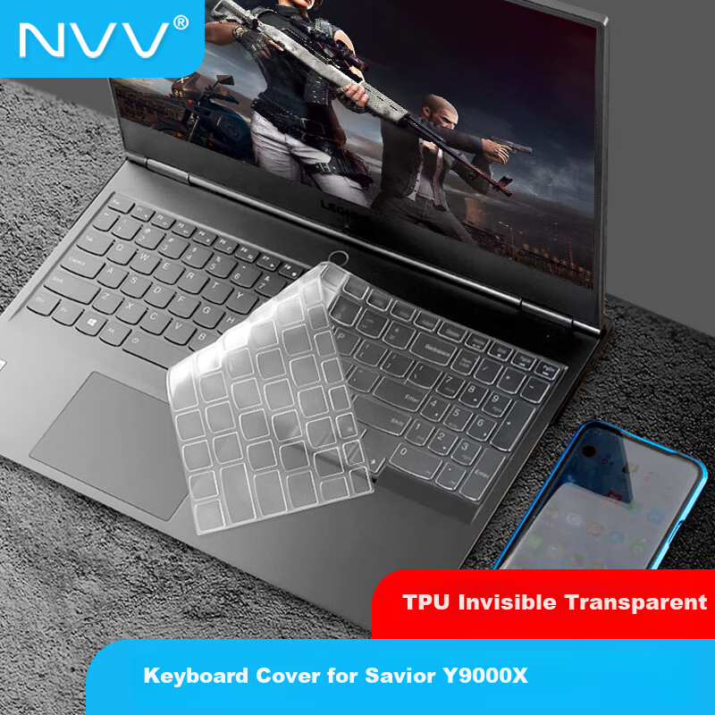 NVV Compatible Lenovo Legion Y9000 X Keyboard Cover 15.6-inch High Transparency TPU Invisible Keyboard Protector KL-4