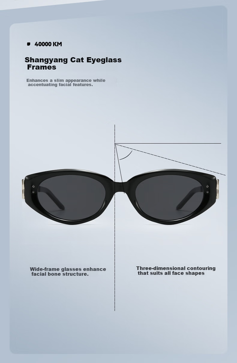 40,000 Kilometers 2025 New GM Cat Eye Sunglasses Women High-End Kunst Prescription Polarized UV Protection Driving Sunglasses Men 3