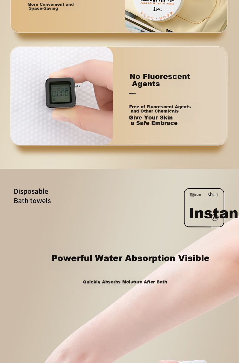MUJI Disposable Compressed Bath Towel Travel Supplies Extra Large Thick Individually Packaged Business Trip Hotel 10 Pieces 100x70cm 6