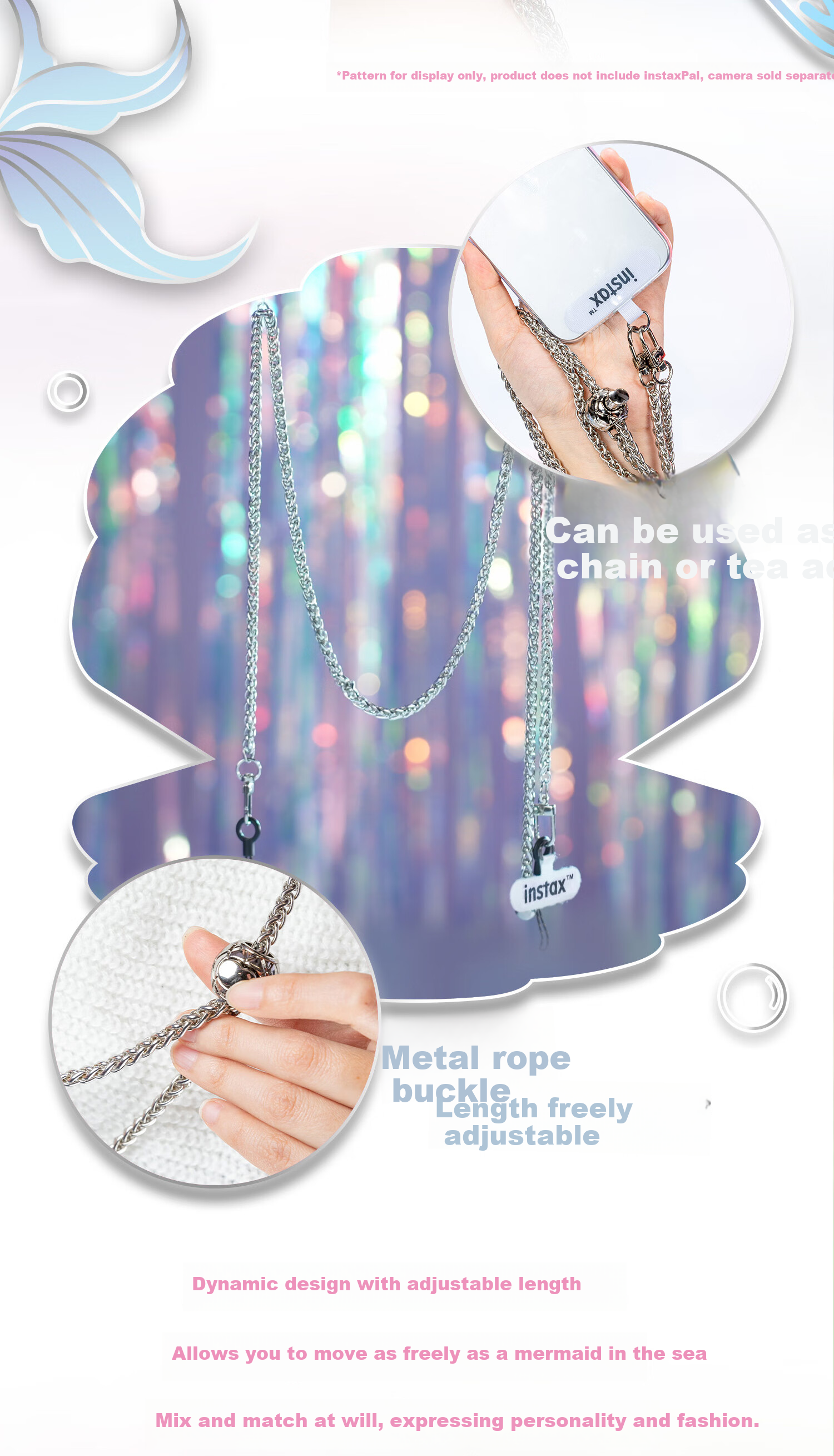 INSTAX Fujifilm Instant Camera Venus Day Metal Chain Shoulder Strap 5