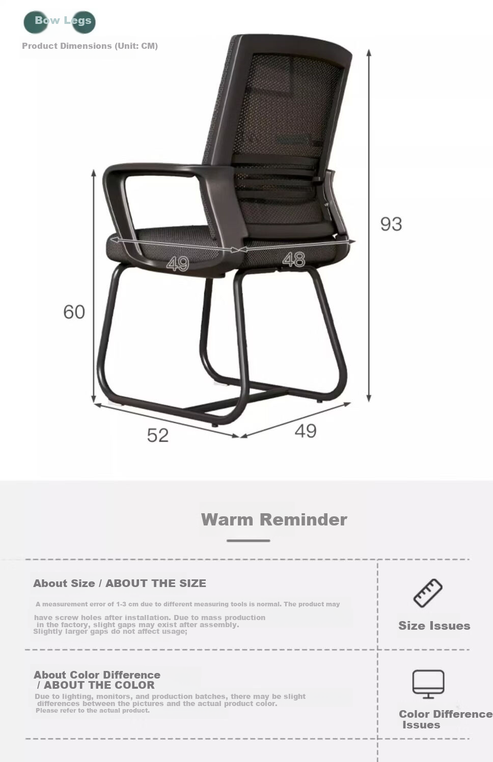 SGMW Ergonomic Office Chair Arched Design Comfortable Long Sitting Conference Chair Staff Chair Mahjong Chair with Backrest Computer Chair for Home Use 19
