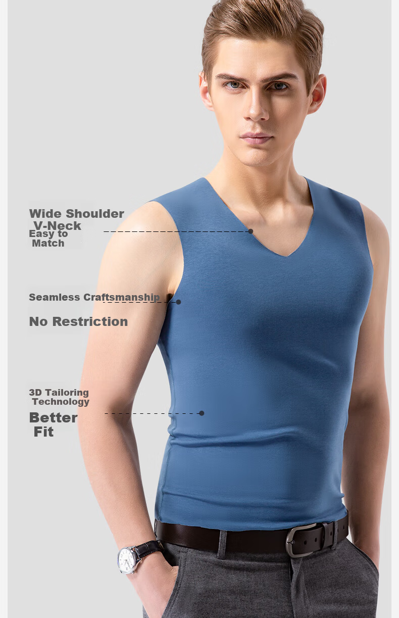 Jianyun Seamless Modal Men's Slim Fit Sports Tank Top Racerback Fitness Thin Undershirt Summer Base Layer 11