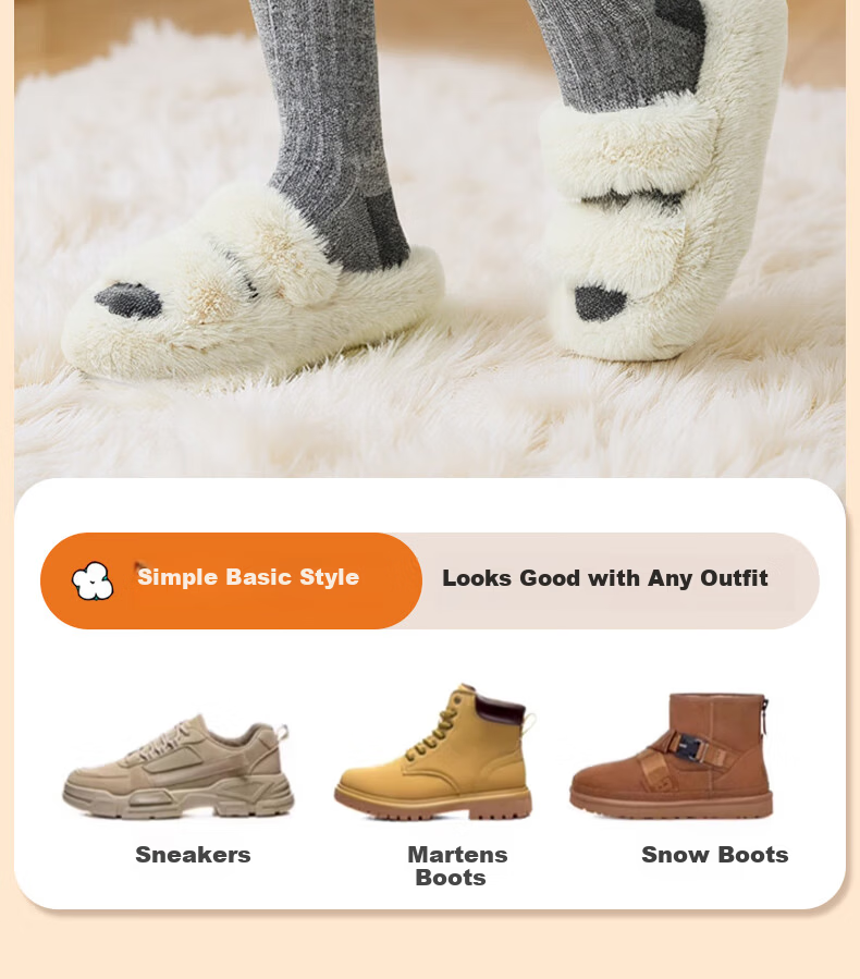 Li-Ning Wool Socks Unisex Winter Thermal Insulated Mid-Calf Heated Terry Sports Socks 12