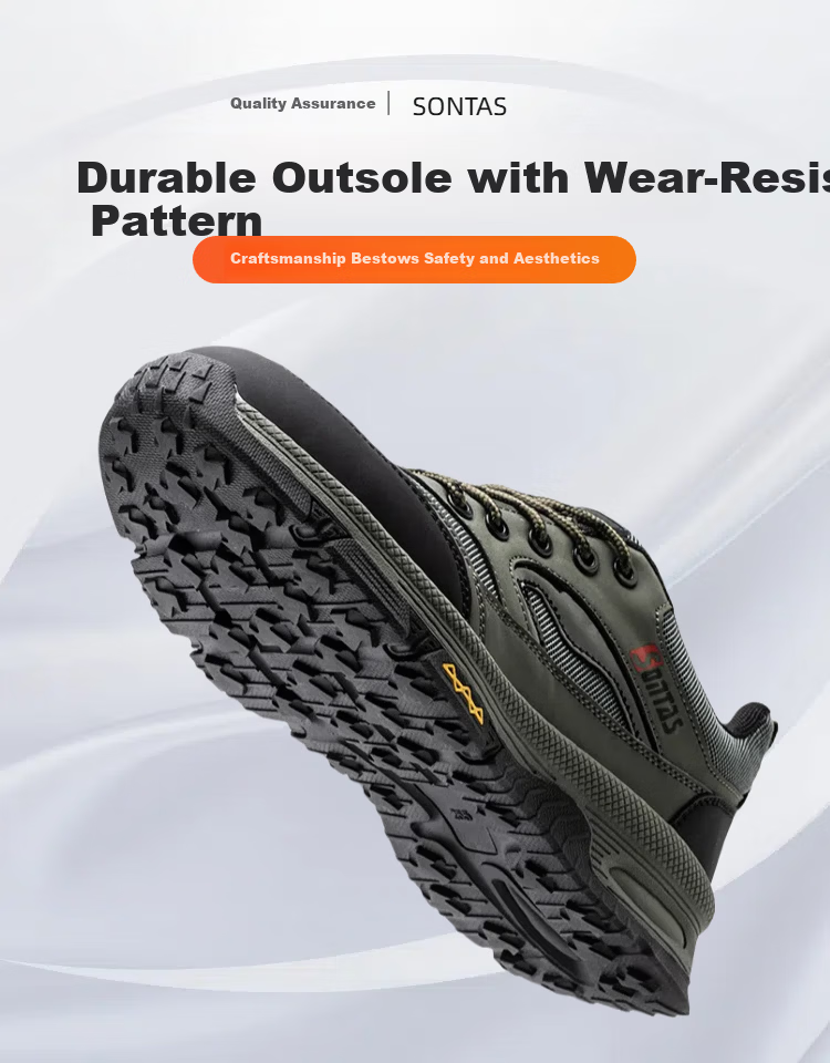 SONTAS Men's Summer Breathable Mesh Safety Shoes Anti-Smash Anti-Puncture Steel Plate Steel Toe Lightweight Ultra-Soft Work Insulated Size 40 Comfortable Ultra-Light Black All-Season Safety Shoes 4