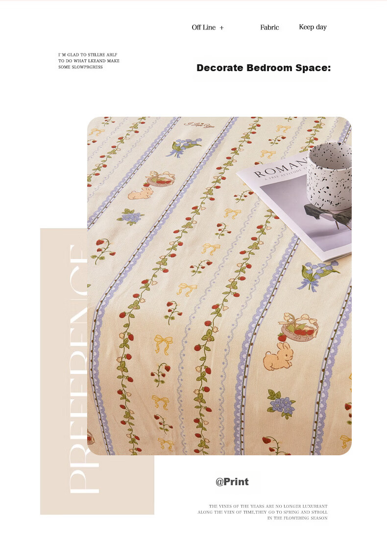 Hongdou Rustic Fabric Bed Sheet Single Piece Quilt Cover Double/Single Bed Sheet Four Seasons Skin-Friendly Bedding Bedspread 150*230cm Cat Paw 10