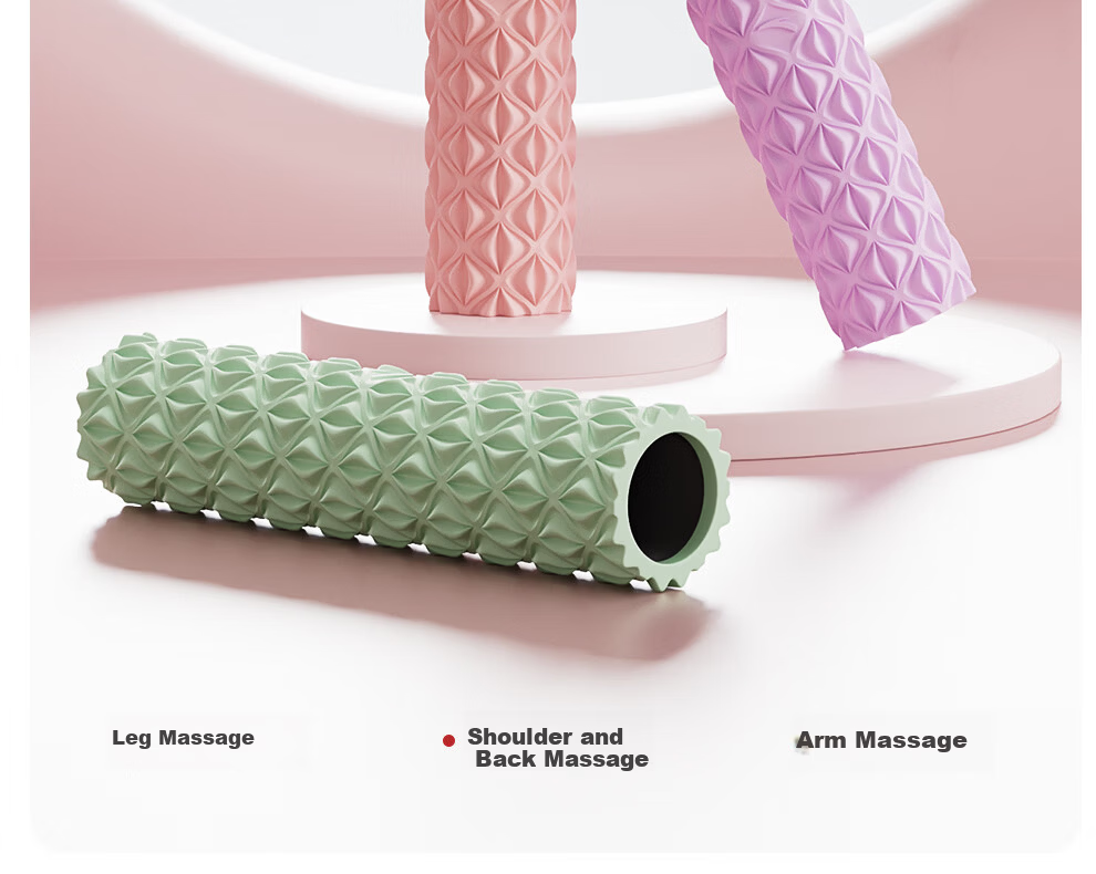 ANTA Foam Roller Yoga Stick Muscle Relaxation Spiky Massage Stick Fitness Slimming Calf Pink 5