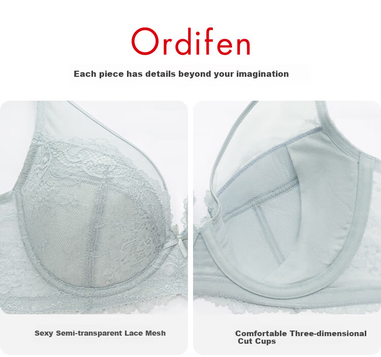 Ordifen Women's Lifting Soft Underwire Bra, Seamless Breathable Thin Cup, XB4311 8