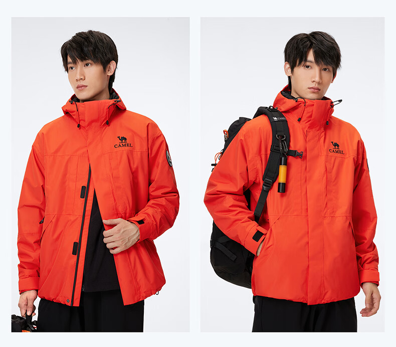 CAMEL [Yudawzhe] Outdoor Three-In Jacket, Unisex Style, Windproof, Waterproof Mountaineering Coat 36