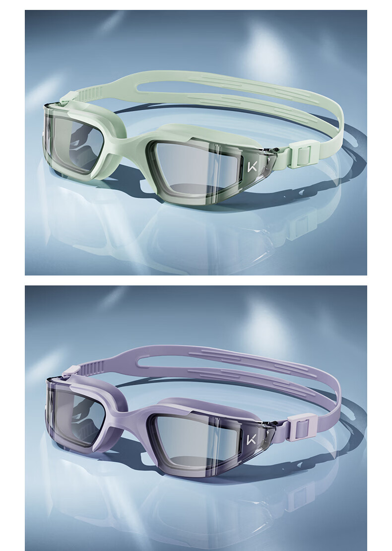 Keep Swimming Goggles HD Waterproof Anti-Fog Durable Comfortable Adult Unisex 060 Misty Purple Plano 18