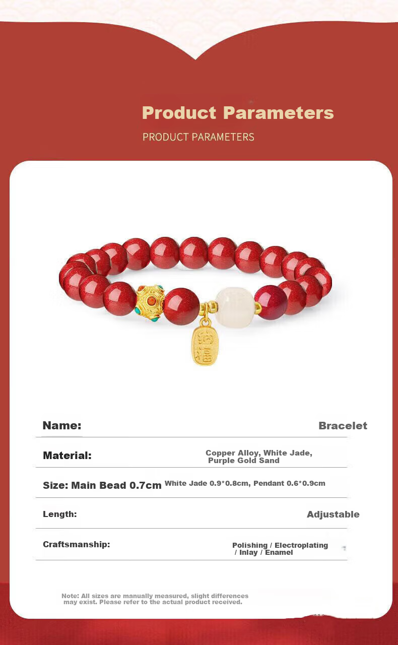 Grace Girl Luxury Bracelet Genuine Cinnabar White Jade Jewelry Practical Anniversary Birthday Gift for Girlfriend Wife 4