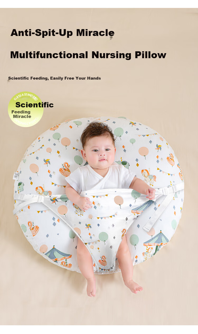 JOYNCLEON Nursing Pillow Baby Anti-Spit-Up Inclined Cushion Anti-Choke Milk Feeding Pillow for Newborns 0-1 Year Jzt72072 1